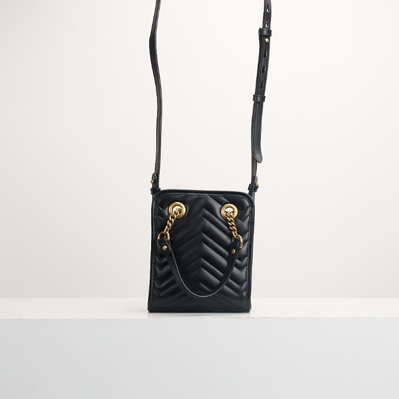 二手Gucci Marmont mini tote黑金-1