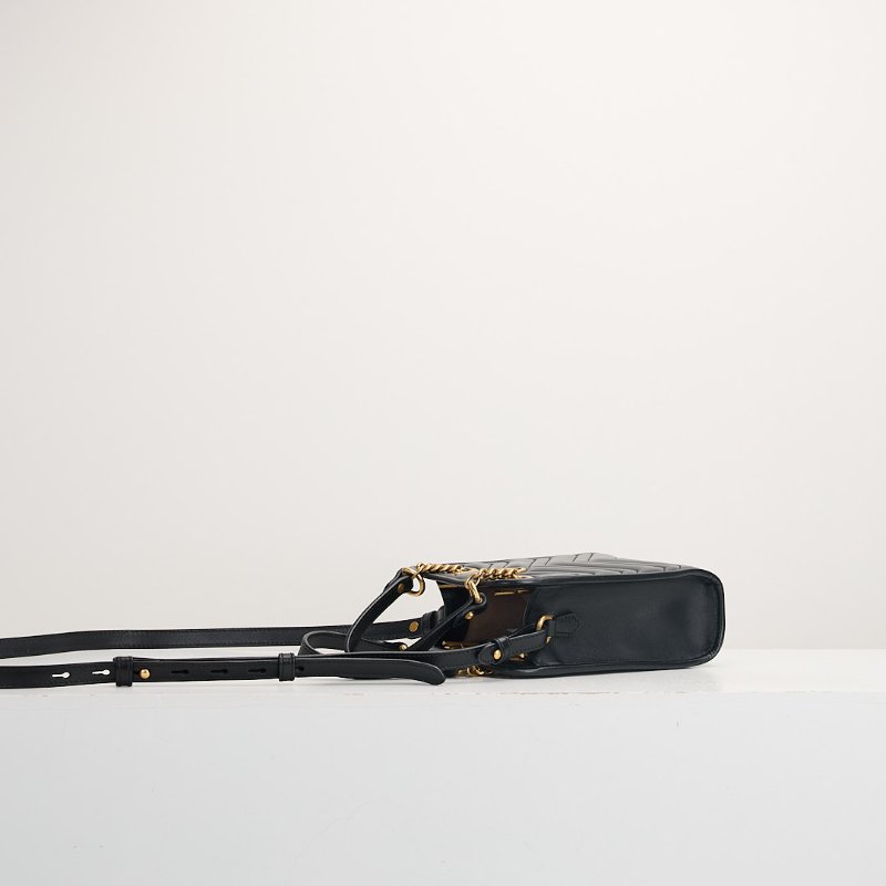 二手Gucci Marmont mini tote黑金-2