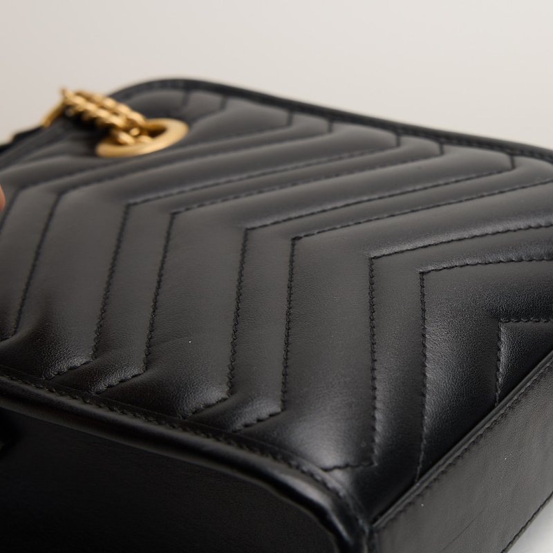 二手Gucci Marmont mini tote黑金-4