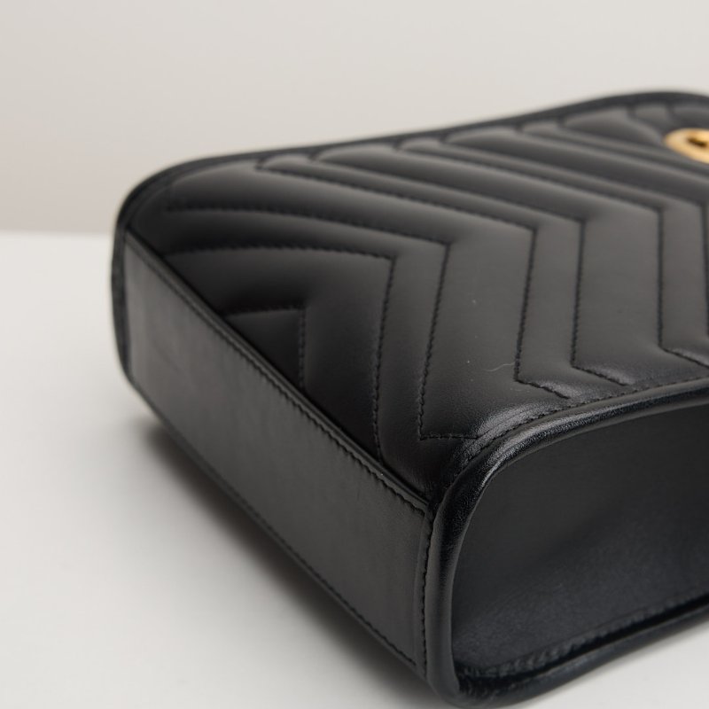 二手Gucci Marmont mini tote黑金-5