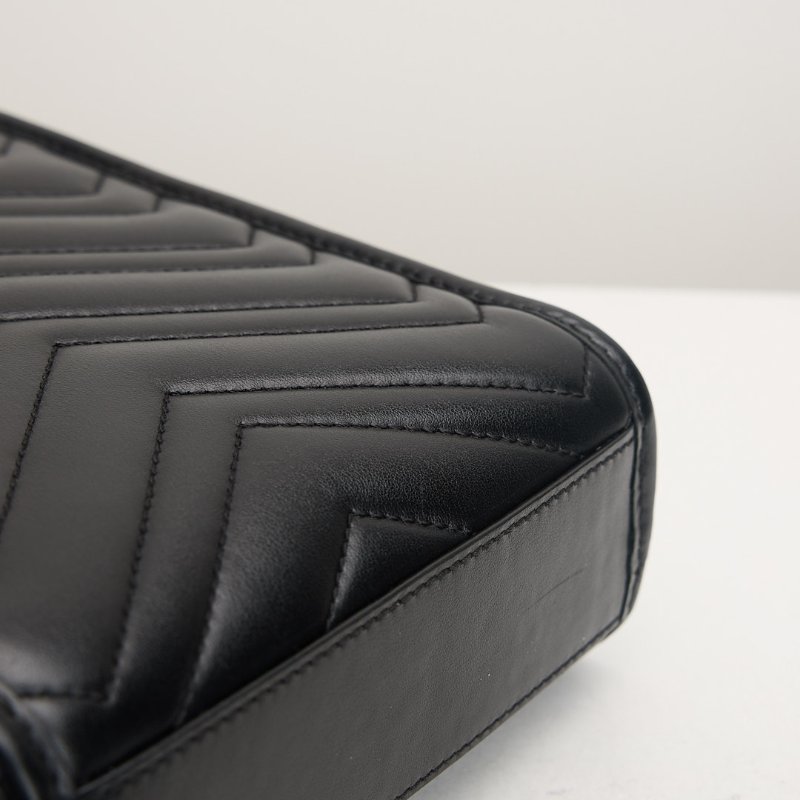 二手Gucci Marmont mini tote黑金-9