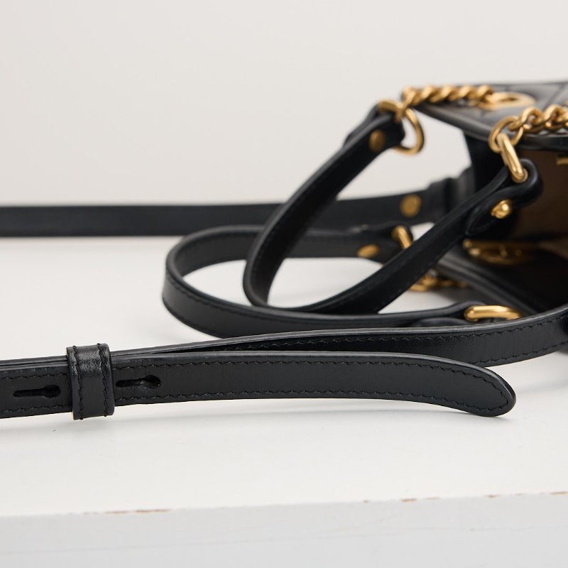 二手Gucci Marmont mini tote黑金-16