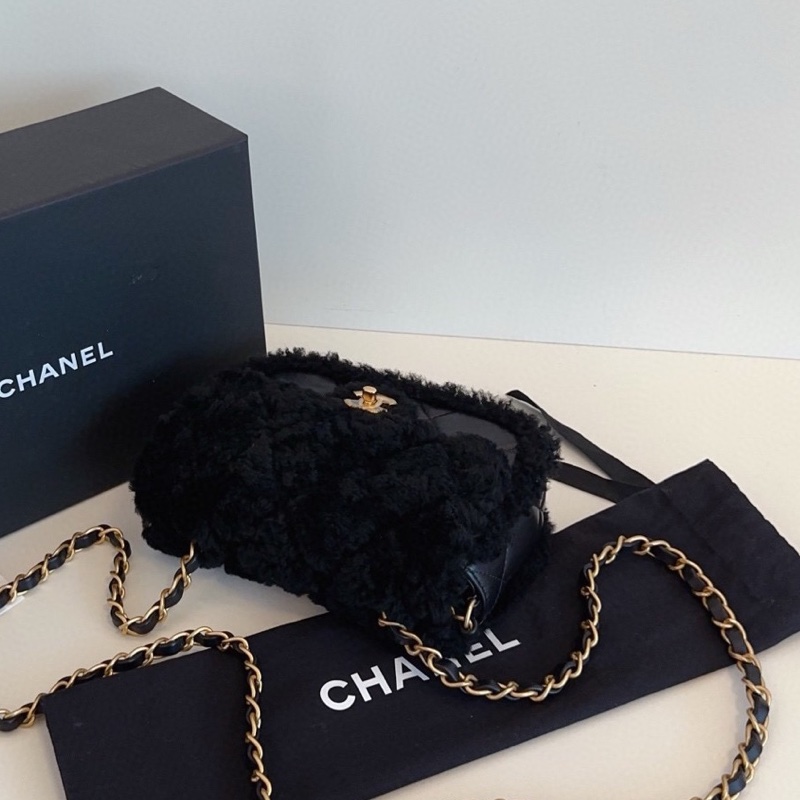【全新全套帶膜🆕🎁】Chanel 25K24K秋冬大爆款🔥新款秀款 黑色金扣翻蓋泰迪包 小號small 斜挎包-6