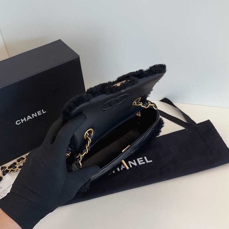 【全新全套帶膜🆕🎁】Chanel 25K24K秋冬大爆款🔥新款秀款 黑色金扣翻蓋泰迪包 小號small 斜挎包-7