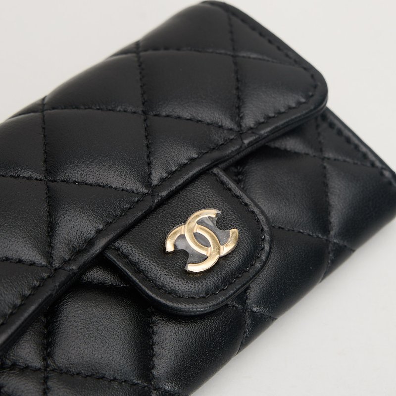 二手Chanel Cf卡包/黑金羊/芯片款-4