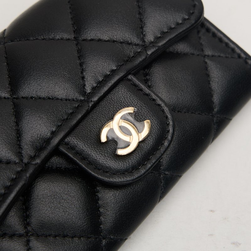 二手Chanel Cf卡包/黑金羊/芯片款-9