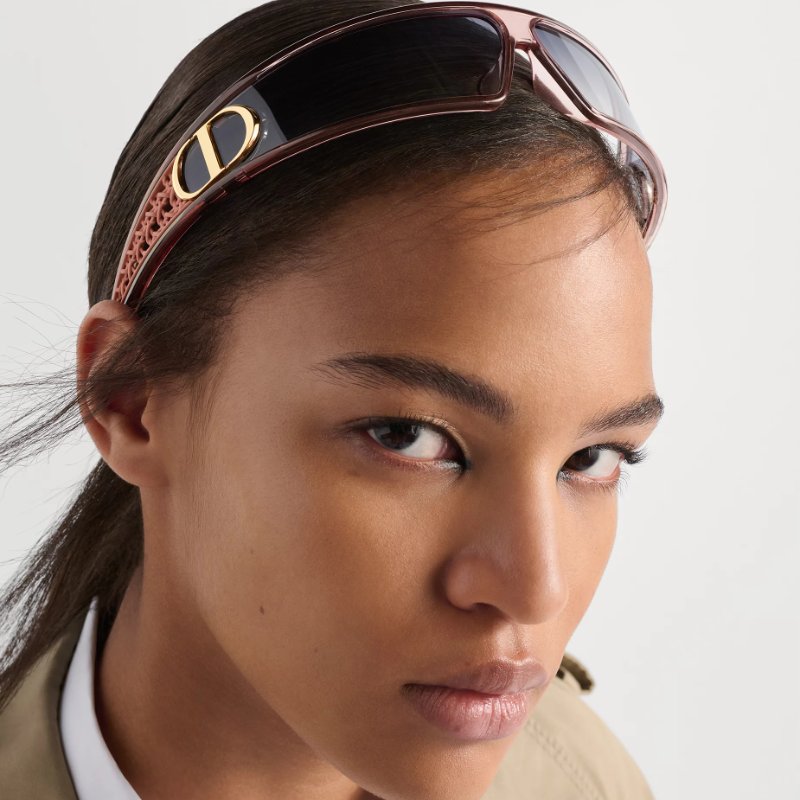 「Dior」全新未拆 VeryDior M1U 透明粉紅色面罩式太陽眼鏡 髮箍 墨鏡 Jisoo同系列 VERYM1UXR_40B1-2