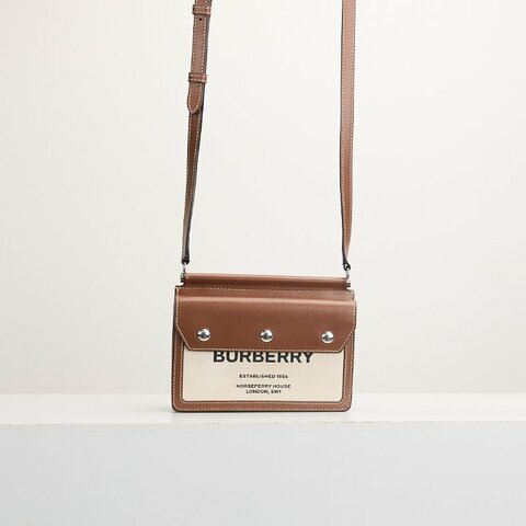 二手Burberry title雙面帆布包