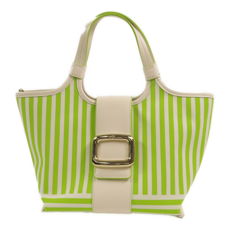 Roger Vivier 帆布2Way Shoulder Bag銀扣手挽肩背兩用袋-0