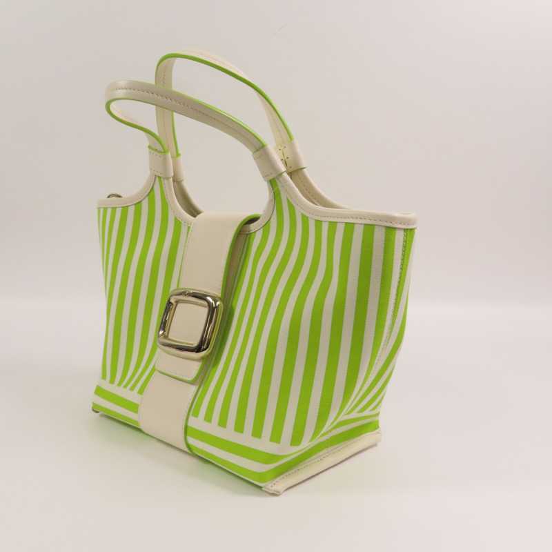 Roger Vivier 帆布2Way Shoulder Bag銀扣手挽肩背兩用袋-2