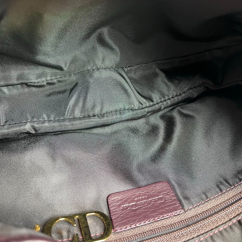 DIOR  紫鴕鳥皮馬鞍單肩包-7