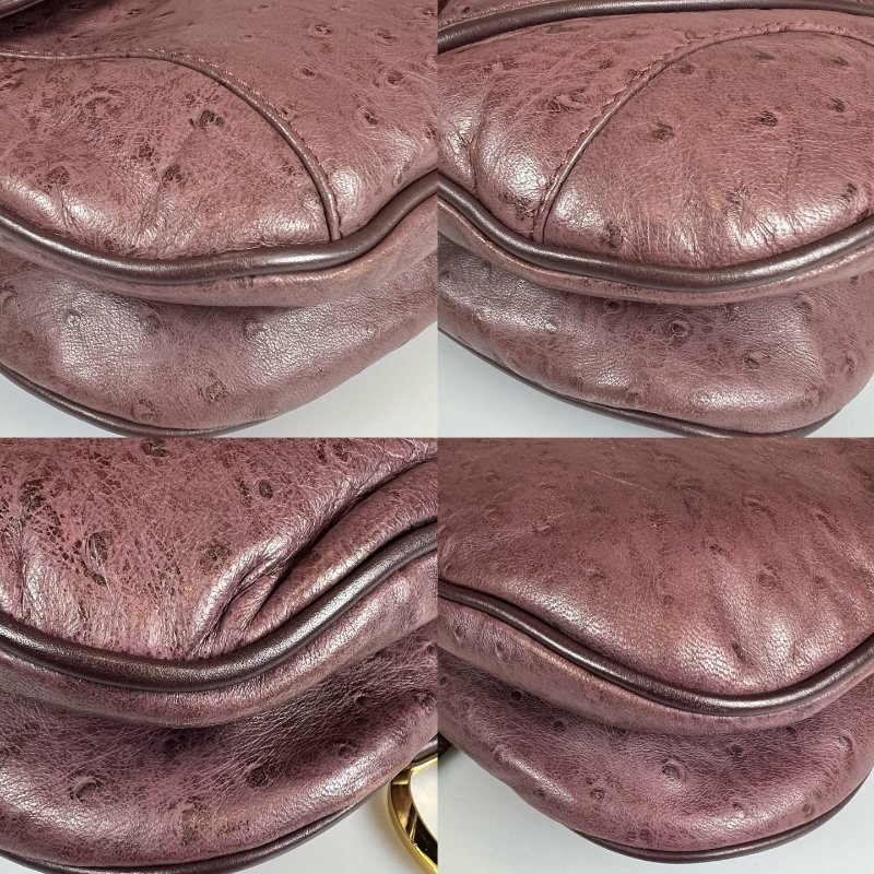 DIOR  紫鴕鳥皮馬鞍單肩包-9