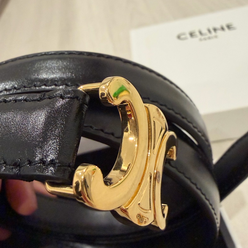 CELINE 平滑小牛皮TRIOMPHE皮帶 85cm-17