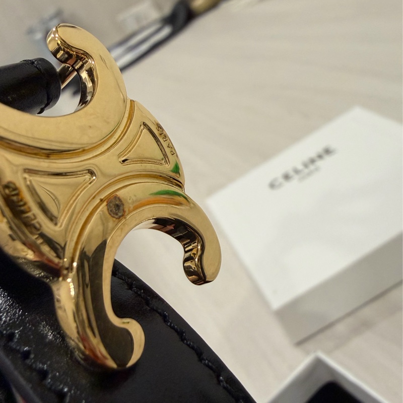 CELINE 平滑小牛皮TRIOMPHE皮帶 85cm-18