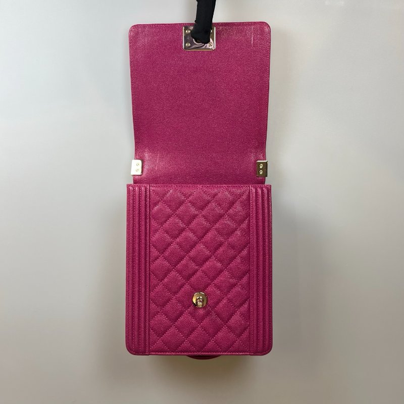 CHANEL BOY直立式金鍊包荔枝 桃粉 AS0130/29開-4