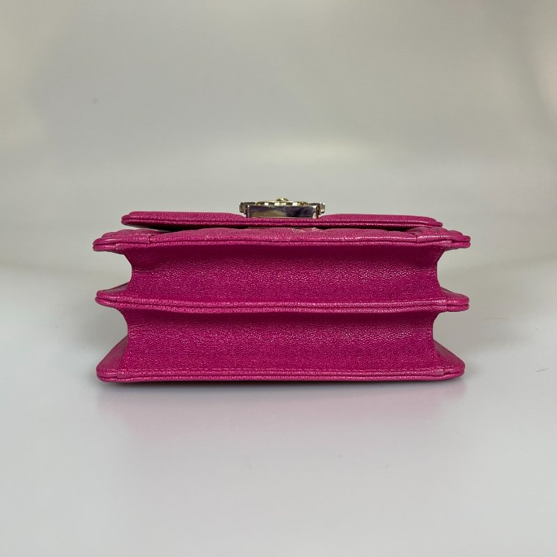 CHANEL BOY直立式金鍊包荔枝 桃粉 AS0130/29開-5