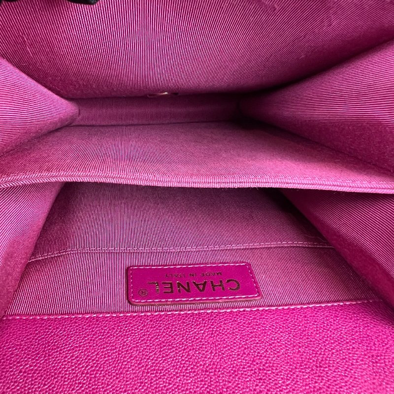 CHANEL BOY直立式金鍊包荔枝 桃粉 AS0130/29開-6