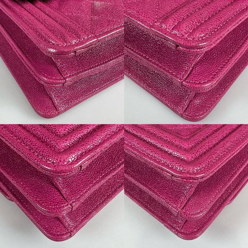 CHANEL BOY直立式金鍊包荔枝 桃粉 AS0130/29開-9