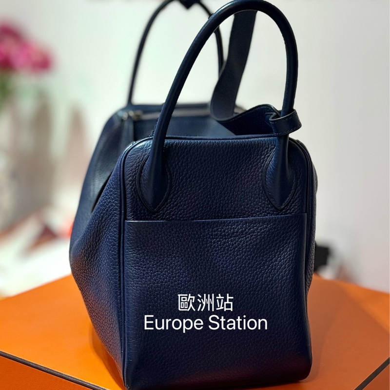 Hermès Lindy 30cm 深藍色 銀扣-3