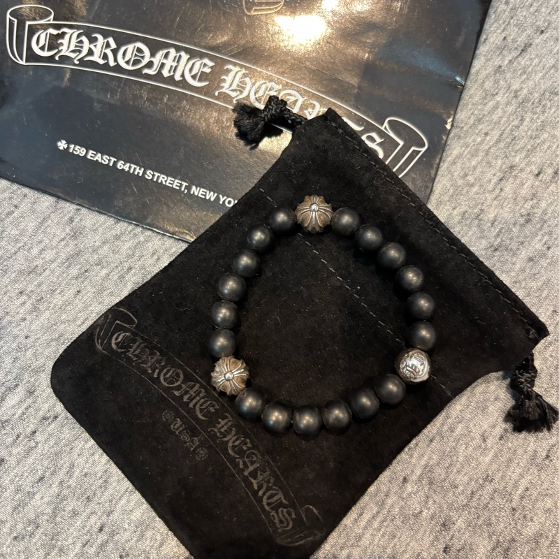 Chrome Hearts 三顆銀珠手串-0
