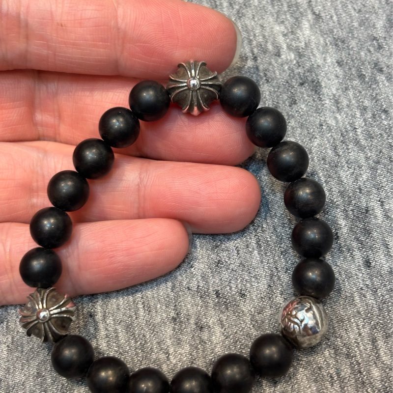 Chrome Hearts 三顆銀珠手串-5