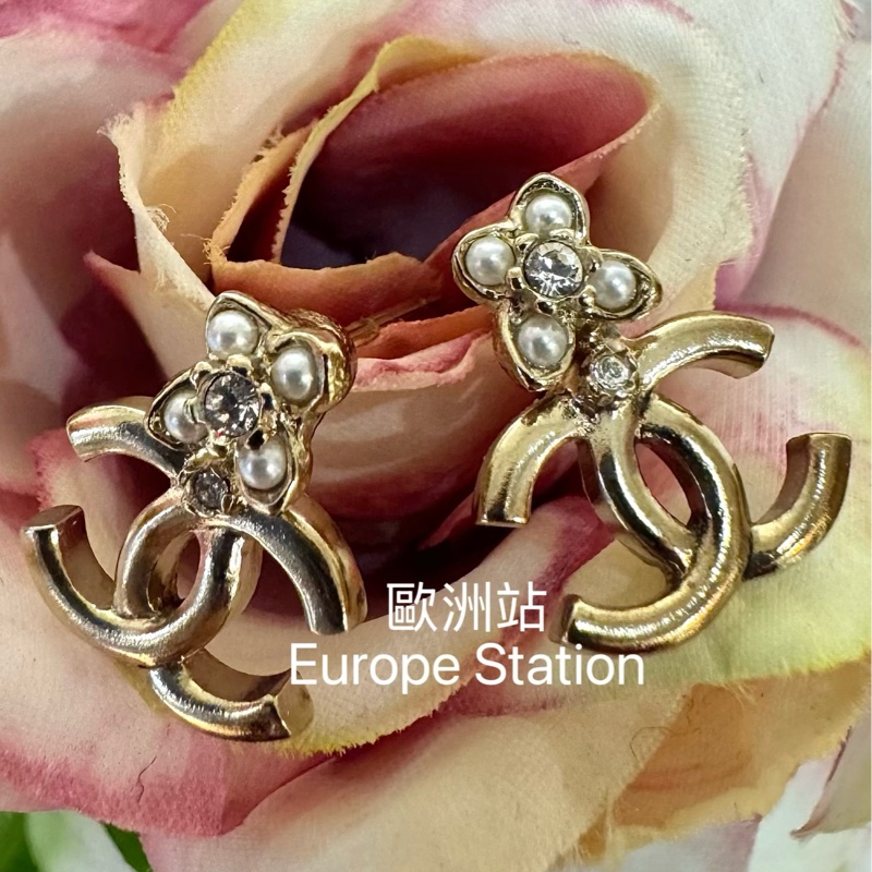 Chanel CC logo 金色耳環-0