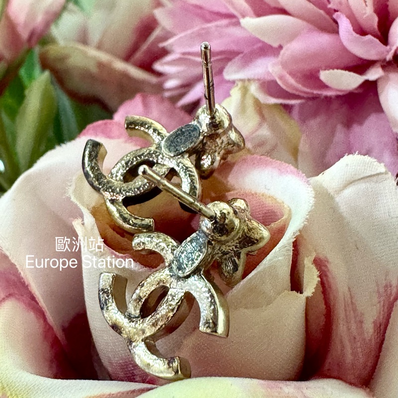 Chanel CC logo 金色耳環-3