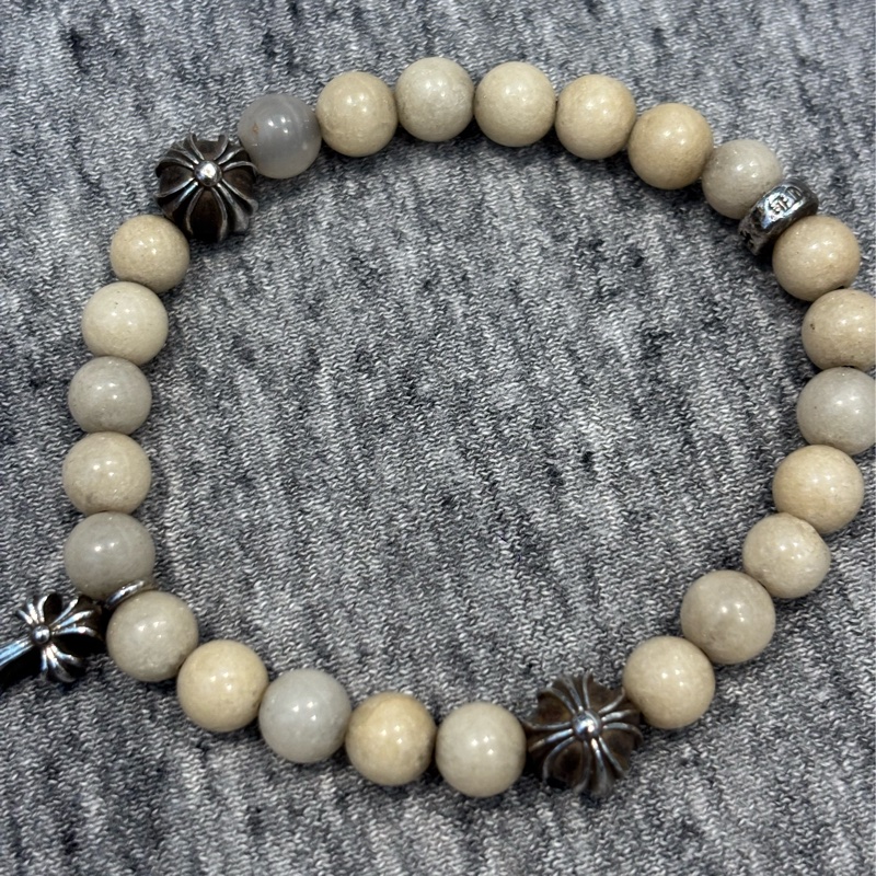 Chrome Hearts 白珠手串 （4銀飾）-2