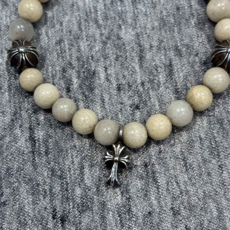 Chrome Hearts 白珠手串 （4銀飾）-5