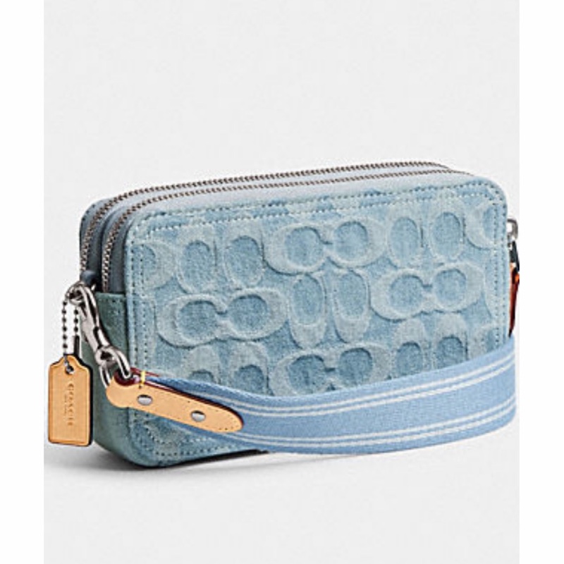 Coach 女士 Kira 牛仔斜挎包均碼碼19cm*4cm*10.5cm-2