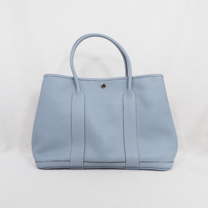 Hermes愛馬仕Garden Party GP36 花園包大號 亞麻藍-6