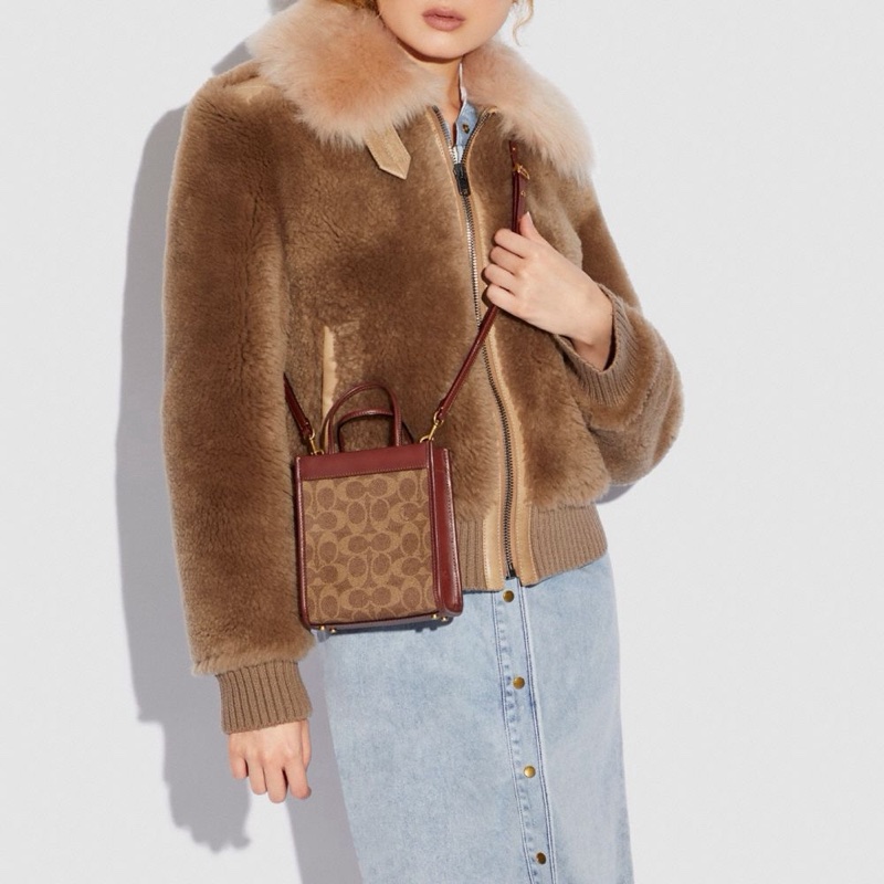 Coach 女士 徽標斜挎包均碼碼長：14cm，寬：8cm，高：17cm-3