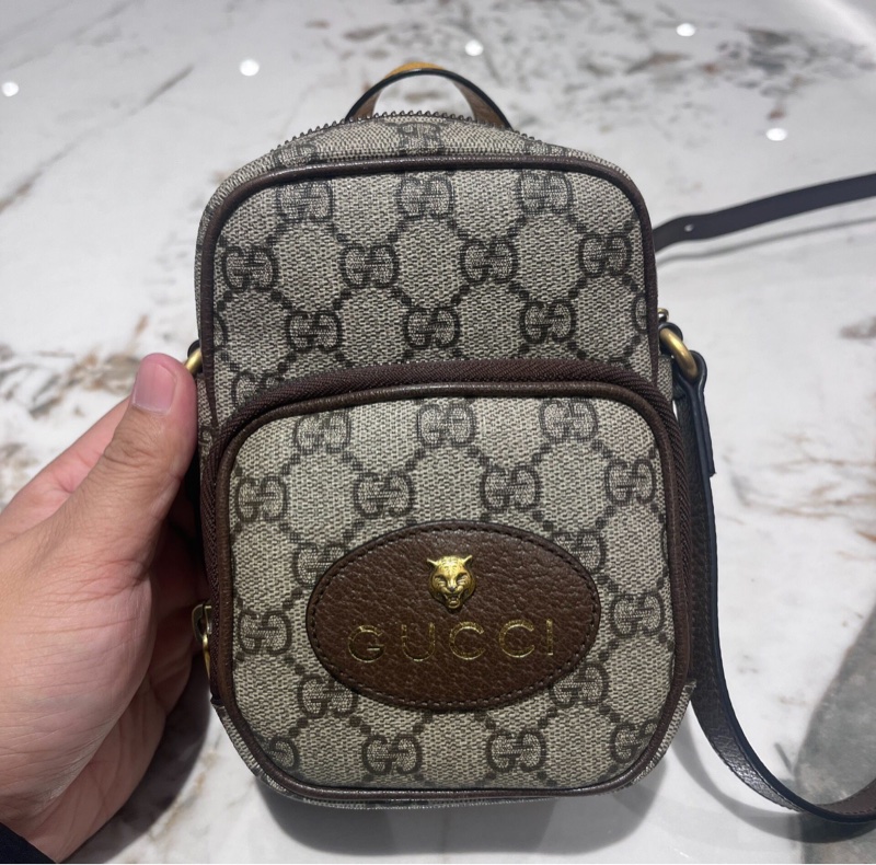 【全網最低價✨ 95% 新】Gucci古馳相機包 GUCCI Neo Vintage系列 帆布拼皮|手機包|單肩包|斜挎包-0
