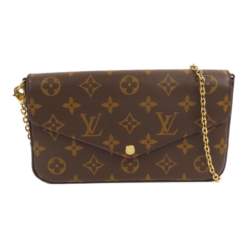 LOUIS VUITTON Monogram Felicie Pochette金扣鏈帶肩背袋