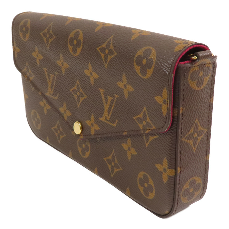 LOUIS VUITTON Monogram Felicie Pochette金扣鏈帶肩背袋-2