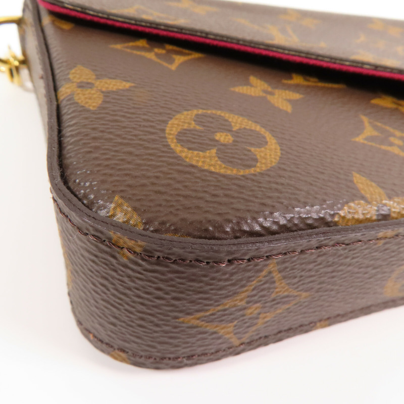 LOUIS VUITTON Monogram Felicie Pochette金扣鏈帶肩背袋-5