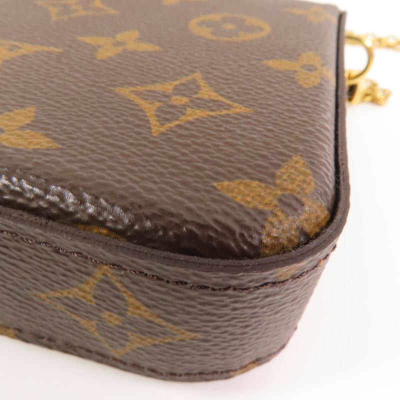 LOUIS VUITTON Monogram Felicie Pochette金扣鏈帶肩背袋-7