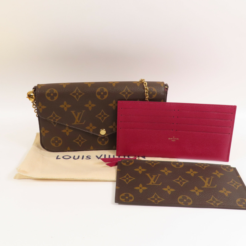 LOUIS VUITTON Monogram Felicie Pochette金扣鏈帶肩背袋-13