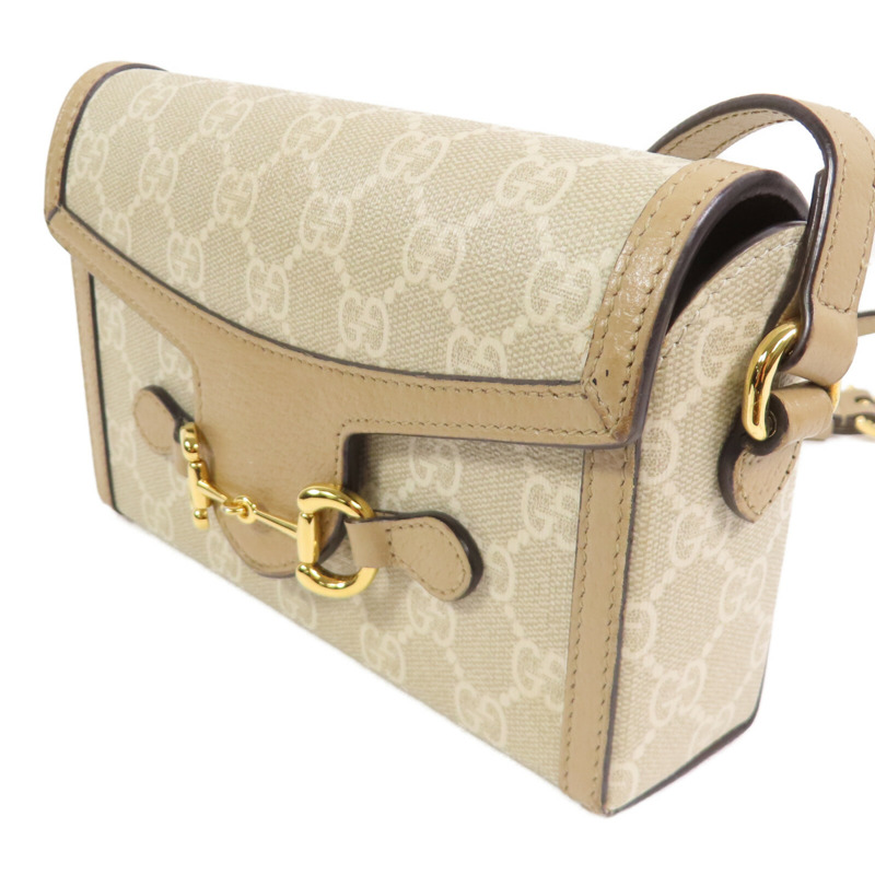 GUCCI 塗層帆布Horsebit 1995金扣肩背袋-2