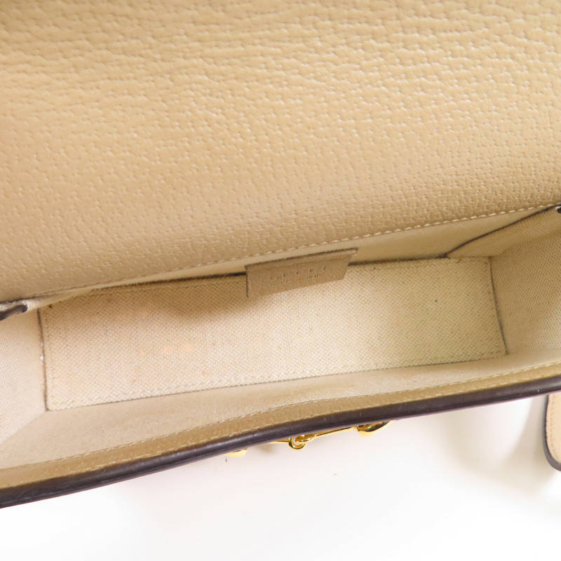 GUCCI 塗層帆布Horsebit 1995金扣肩背袋-14