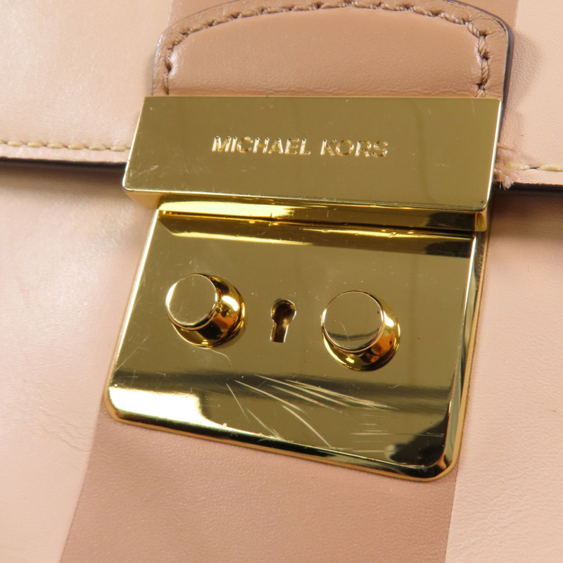 Michael Kors 牛皮皮革Chain Shoulder Bag金扣鏈帶肩背袋-13