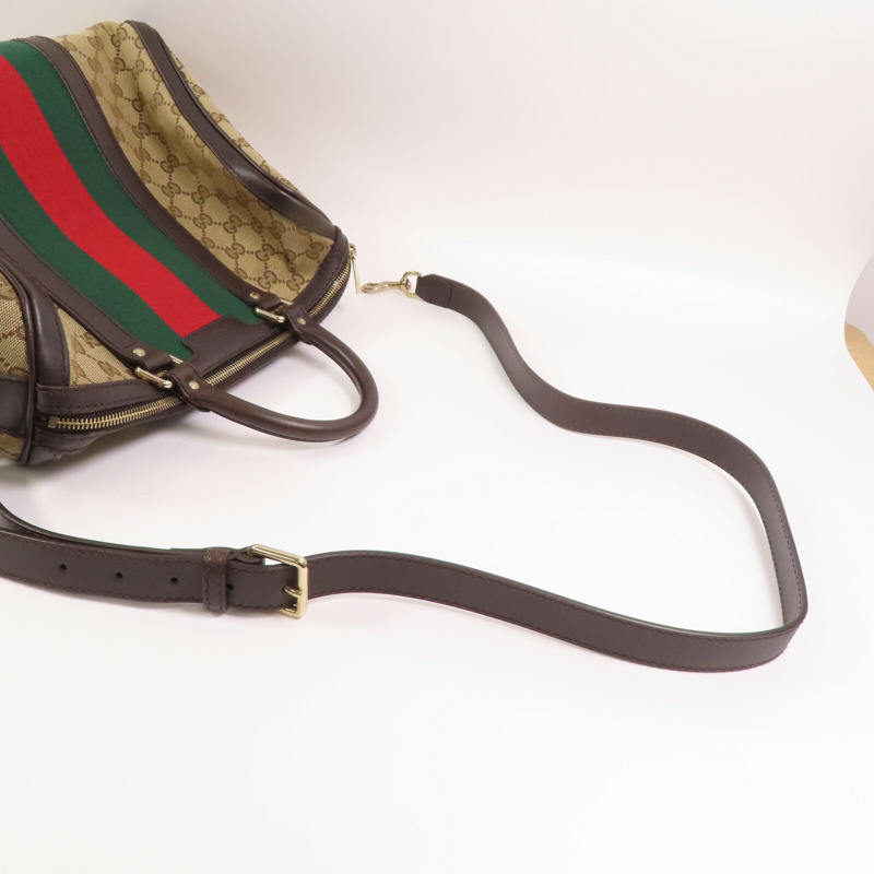 GUCCI GG帆布Boston Bag金扣手挽肩背兩用袋-4