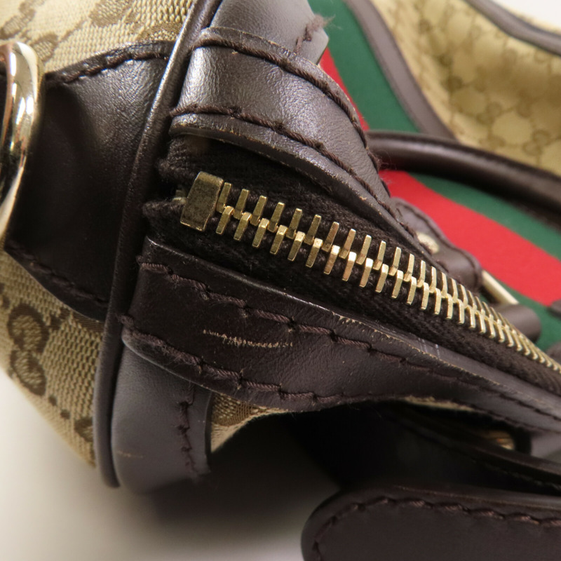 GUCCI GG帆布Boston Bag金扣手挽肩背兩用袋-5