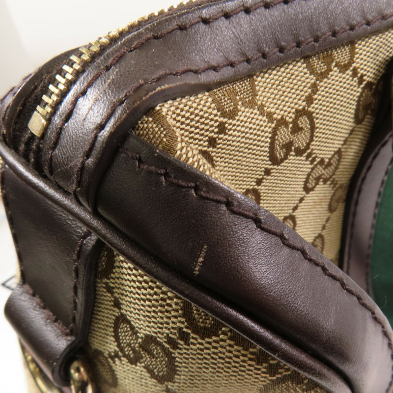 GUCCI GG帆布Boston Bag金扣手挽肩背兩用袋-8