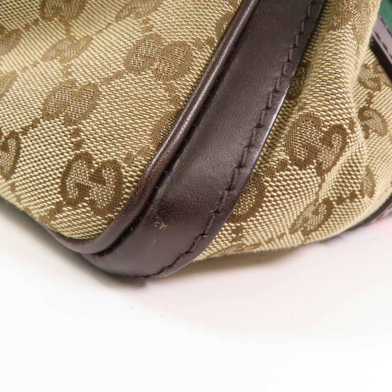 GUCCI GG帆布Boston Bag金扣手挽肩背兩用袋-10