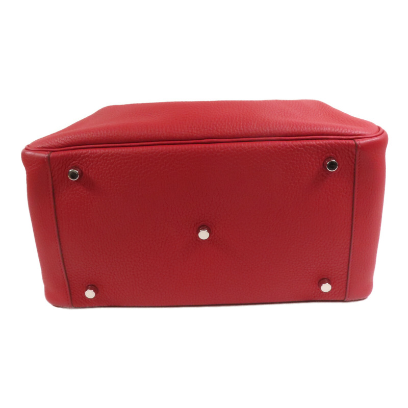 HERMES Clemence皮革Lindy 34銀扣肩背袋Rough Piment-3