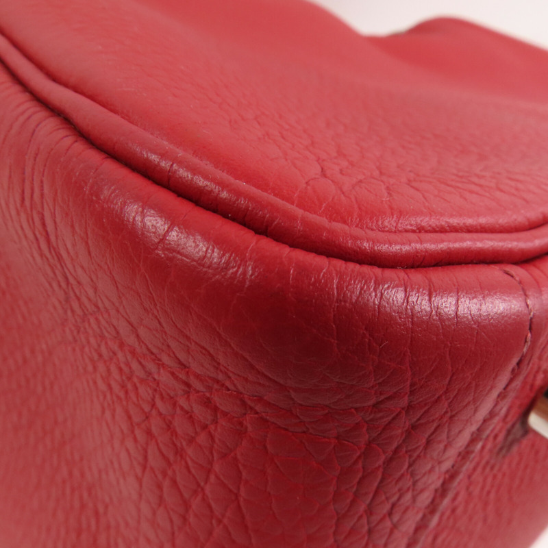 HERMES Clemence皮革Lindy 34銀扣肩背袋Rough Piment-8