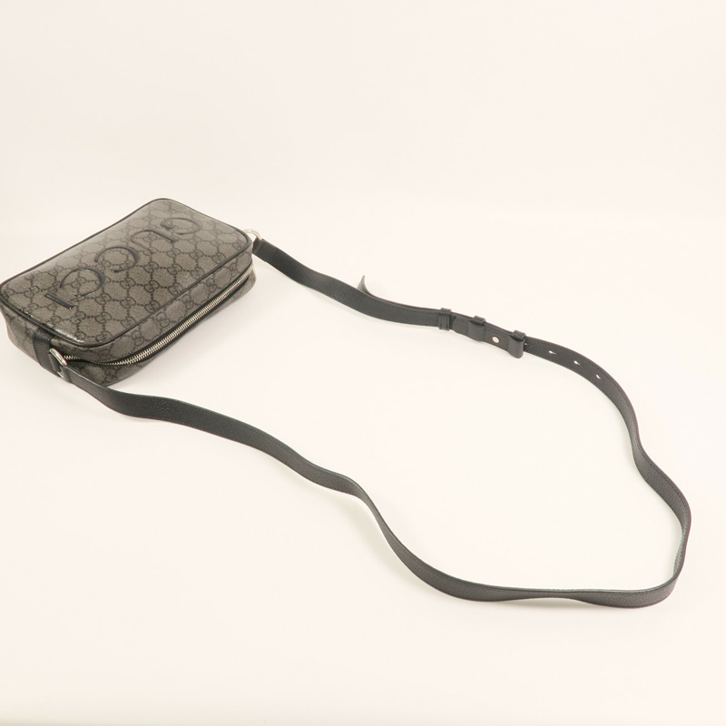 GUCCI 塗層帆布Shoulder Bag銀扣肩背袋-7