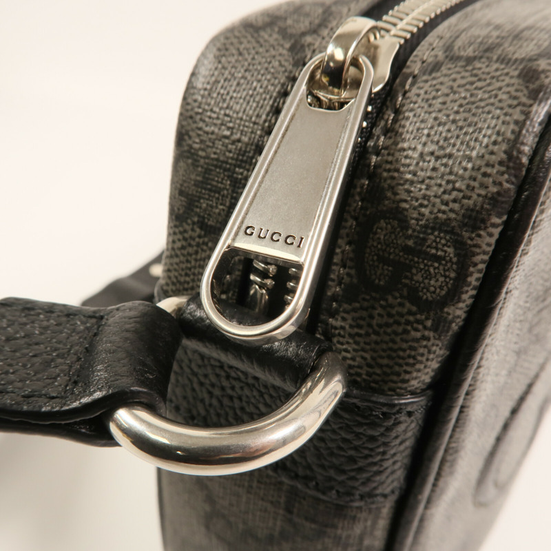 GUCCI 塗層帆布Shoulder Bag銀扣肩背袋-8