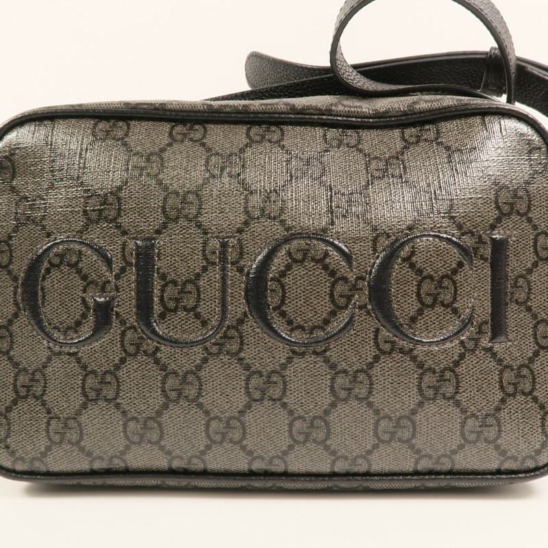 GUCCI 塗層帆布Shoulder Bag銀扣肩背袋-9